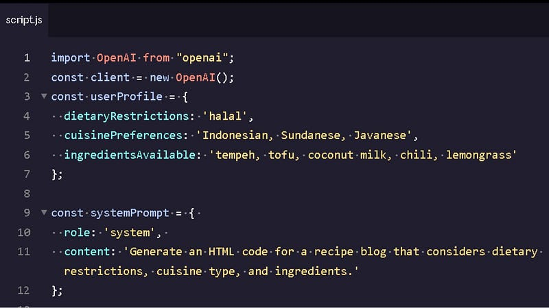 OpenAI JavaScript API: Building a Recipe Blog • FarrosFR