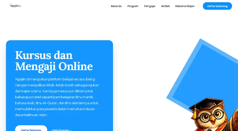 Ngajiin website screenshot