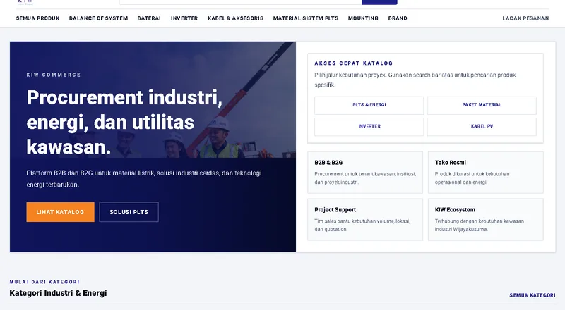 KIW Commerce website screenshot