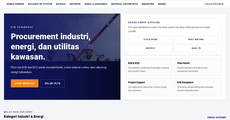 KIW Commerce website screenshot