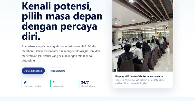 Gladys website screenshot