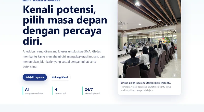 Gladys website screenshot
