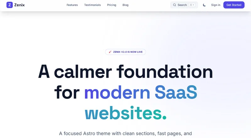 Zenix Theme website screenshot